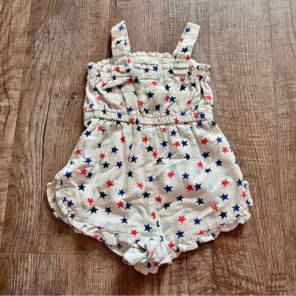 Cat & Jack Star Baby Romper C Embroidered Red White Blue Size 18 months. - Picture 3 of 3
